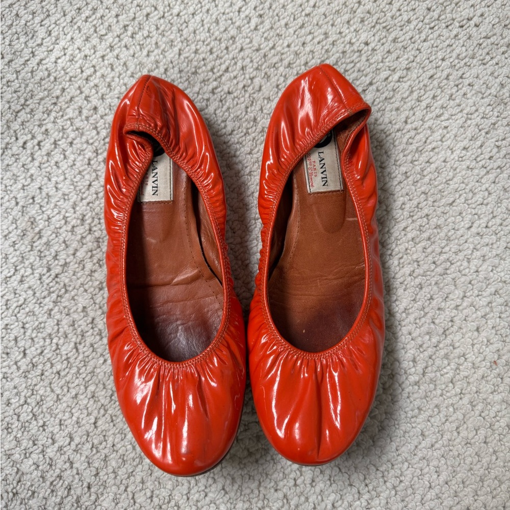 Lanvin Orange Ballet Flats